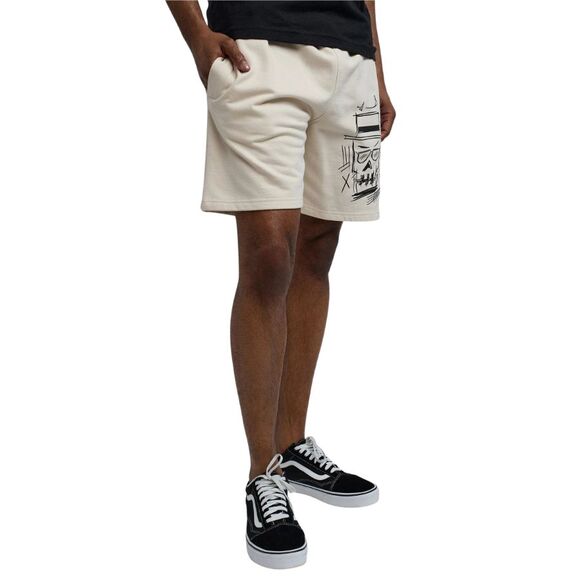 Reason Walter White Skull Graphic Fleece Shorts Men’s XL Cream Beige - Picture 5 of 9